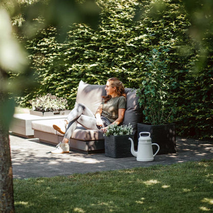 Capi Plantenbak Nature Rib Vierkant Kblr902 Zwart 30 x 30 cm