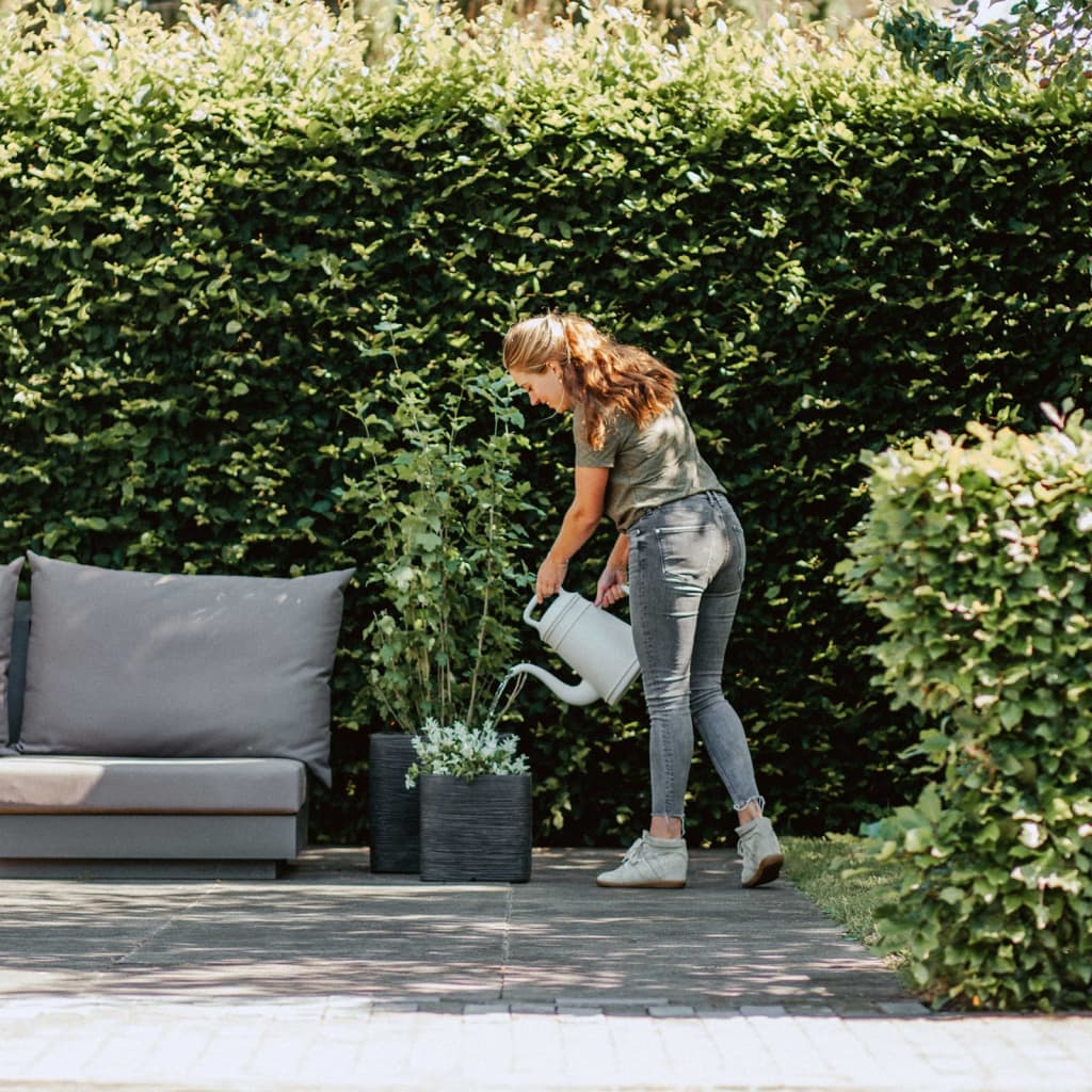 Capi Plantenbak Nature Rib Vierkant Kblr902 Zwart 30 x 30 cm