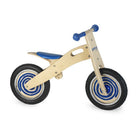 Loopfiets hout blauw verstelbaar zadel