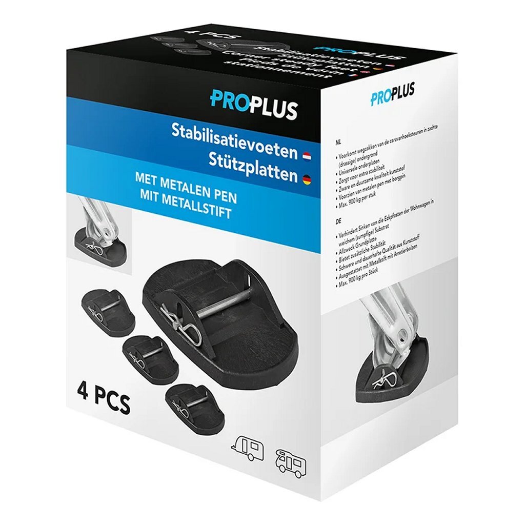 Proplus Stabilisatievoeten Met Metalen Pen 4 Stuks Zwart