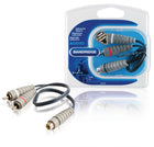 Subwooferkabel 0.20 m blauw RCA Male naar RCA Female