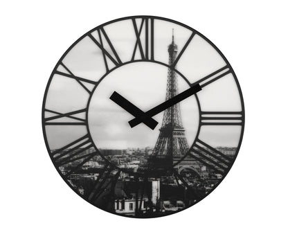 Nextime Ne-3004 Wandklok Dia. 39 Cm, Plastic, 3D, Grijs, 'La Ville'
