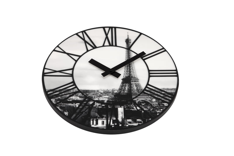 Nextime Ne-3004 Wandklok Dia. 39 Cm, Plastic, 3D, Grijs, 'La Ville'