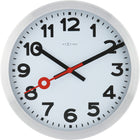 Wandklok 35 cm geborsteld aluminium geluidloos