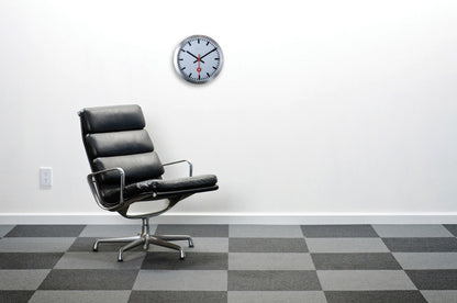 Nextime Ne-3999Ar Wandklok Dia. 35 Cm, Geborsteld Aluminium, 'Station'