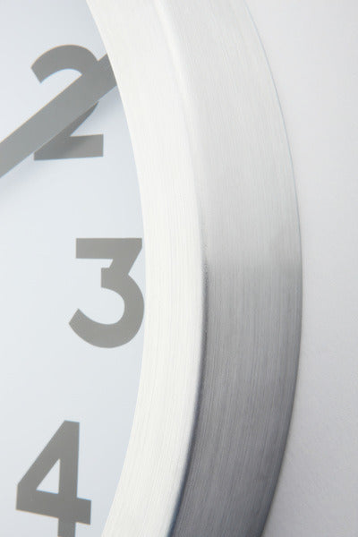 Nextime Ne-3999Ar Wandklok Dia. 35 Cm, Geborsteld Aluminium, 'Station'