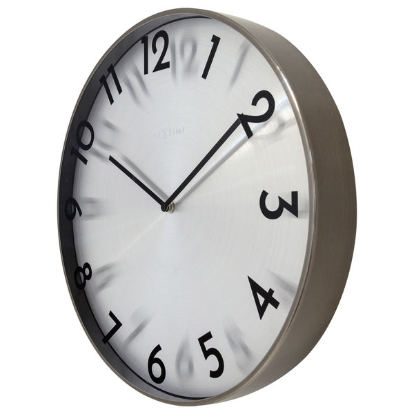 Nextime Ne-3289Gs Metalen Wandklok - 40Cm -Stille Klok - Metaal - &Quot;Reflection&Quot;