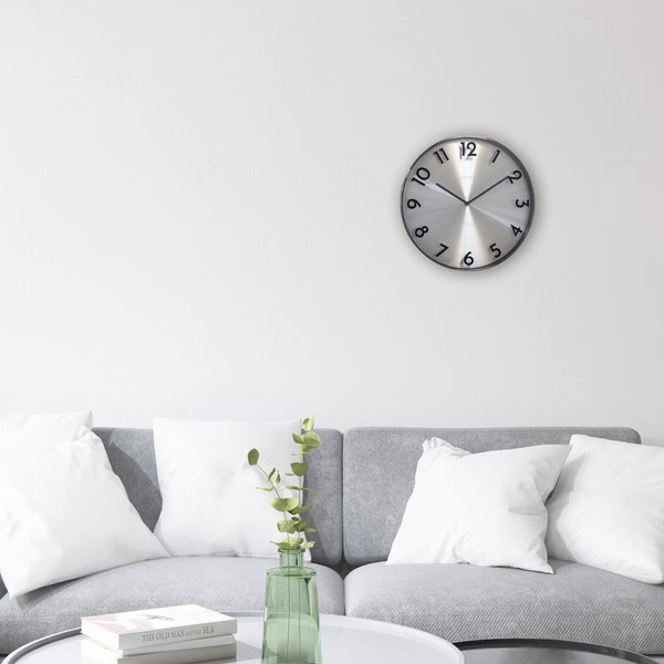 Nextime Ne-3289Gs Metalen Wandklok - 40Cm -Stille Klok - Metaal - &Quot;Reflection&Quot;