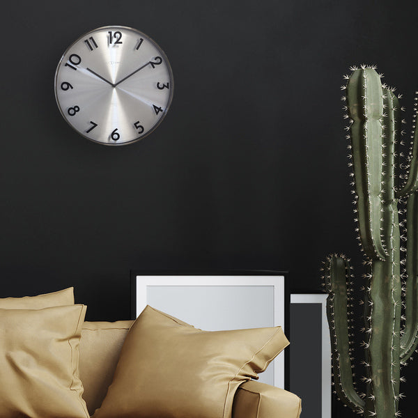 Nextime Ne-3289Gs Metalen Wandklok - 40Cm -Stille Klok - Metaal - &Quot;Reflection&Quot;