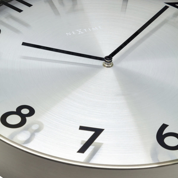 Nextime Ne-3289Gs Metalen Wandklok - 40Cm -Stille Klok - Metaal - &Quot;Reflection&Quot;