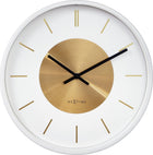 Wandklok 25 cm wit goud