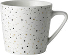 Dutch Rose Loft Black and White Coffee Mug White With Glitter 20Cl