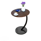 Bijzettafel rond 40x60 cm bruin metaal MDF