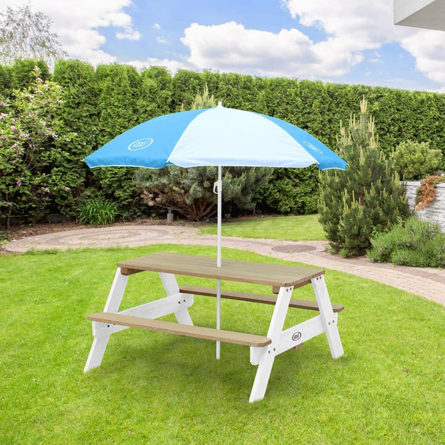 Axi Kinderpicknicktafel Nick Met Parasol Bruin en wit