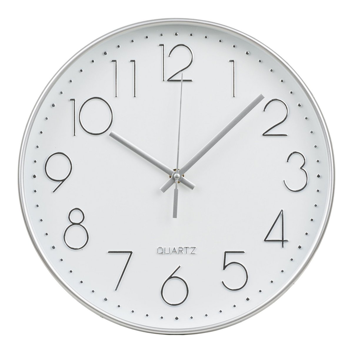 Wandklok 30 cm zilver stil uurwerk