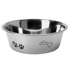 Basic Dog Food Bowl With Print 24 Cm Stainless Steel