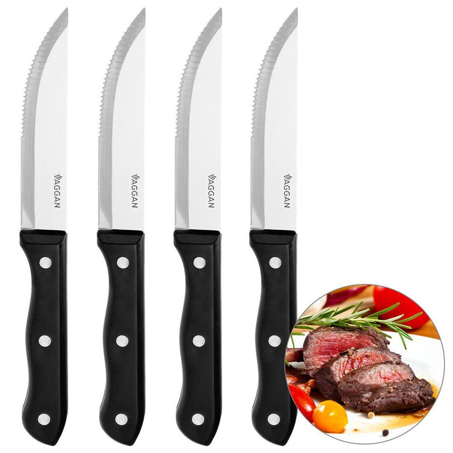 Vaggan Steakmessen 4 Stuks Rvs/Zwart