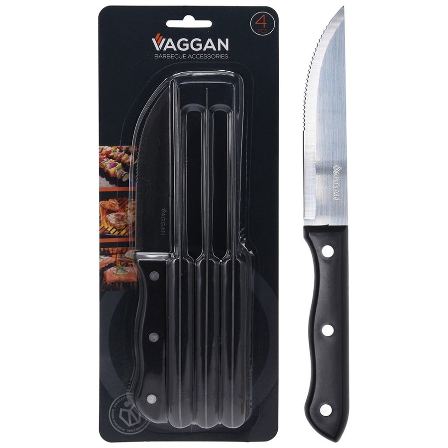 Vaggan Steakmessen 4 Stuks Rvs/Zwart