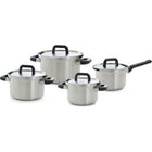 Bk Flow Cool Pots and Pans Set 4-Piece Stainless Steel