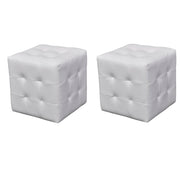Krukken 2 stuks kubusvormig wit 30x30x30 cm