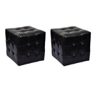 Krukken 2 stuks kubusvormig zwart 30x30x30 cm