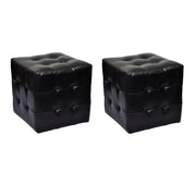 Krukken 2 stuks kubusvormig zwart 30x30x30 cm