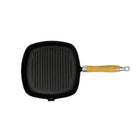 Grillpan Met Houten Handvat Gietijzer 20X20 Cm