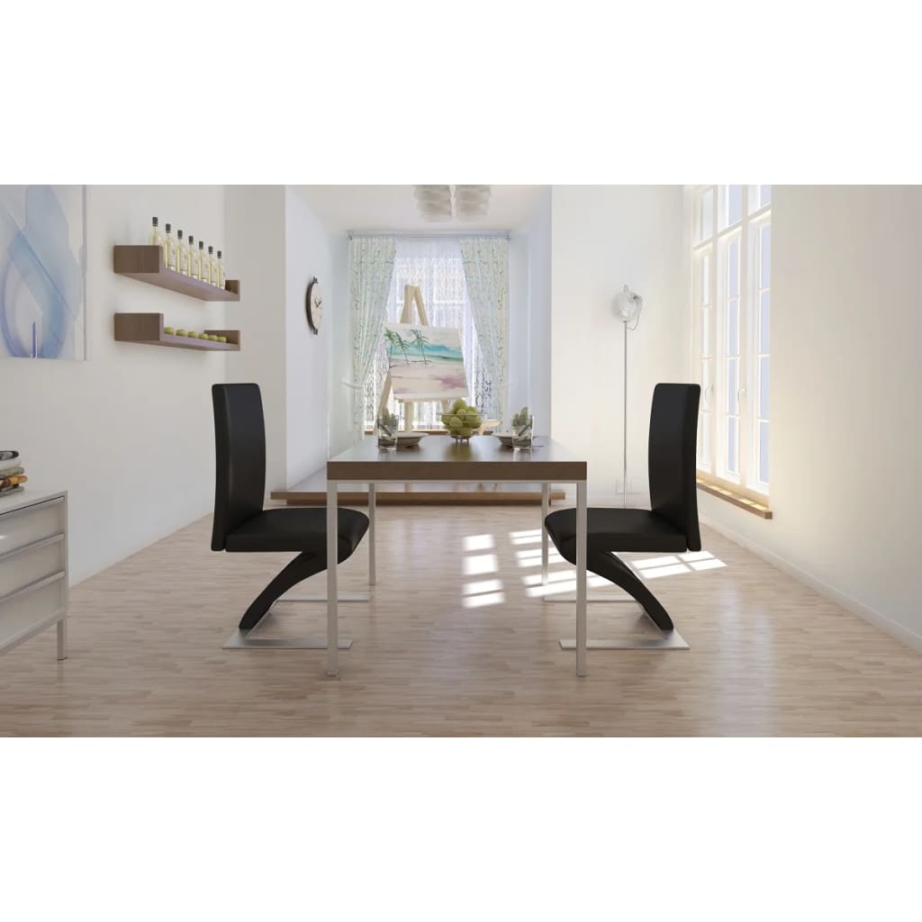 Eetkamerstoelen Kunstleer Zwart