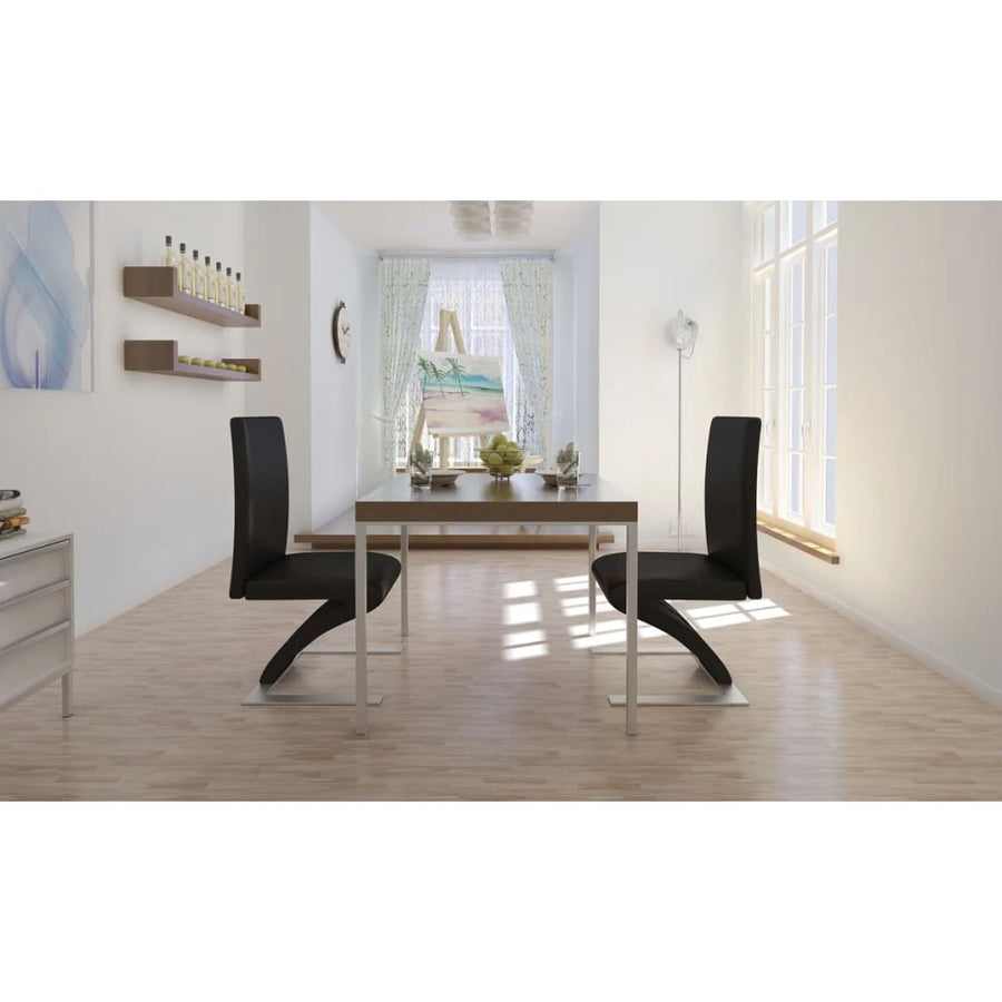 Eetkamerstoelen Kunstleer Zwart