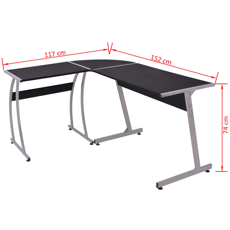 Hoekbureau L-Vormig Zwart