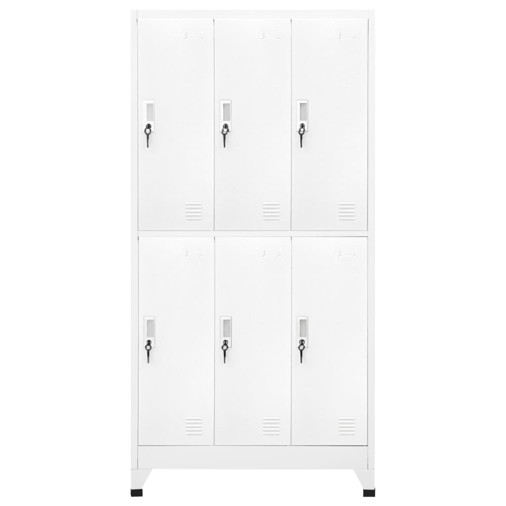 Lockerkast met 6 vakken 90x45x180 cm staal grijs Grijs Met 6 lockers