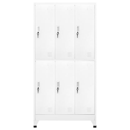 Lockerkast met 6 vakken 90x45x180 cm staal grijs Grijs Met 6 lockers