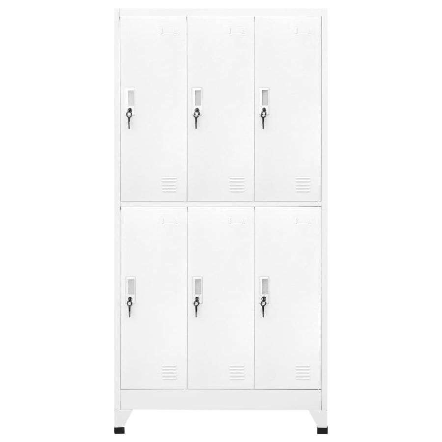 Lockerkast met 6 vakken 90x45x180 cm staal grijs Grijs Met 6 lockers