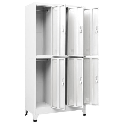 Lockerkast met 6 vakken 90x45x180 cm staal grijs Grijs Met 6 lockers