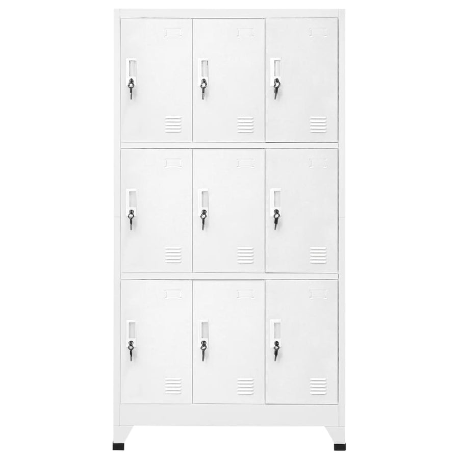 Lockerkast met 9 vakken 90x45x180 cm staal grijs Grijs Met 9 lockers