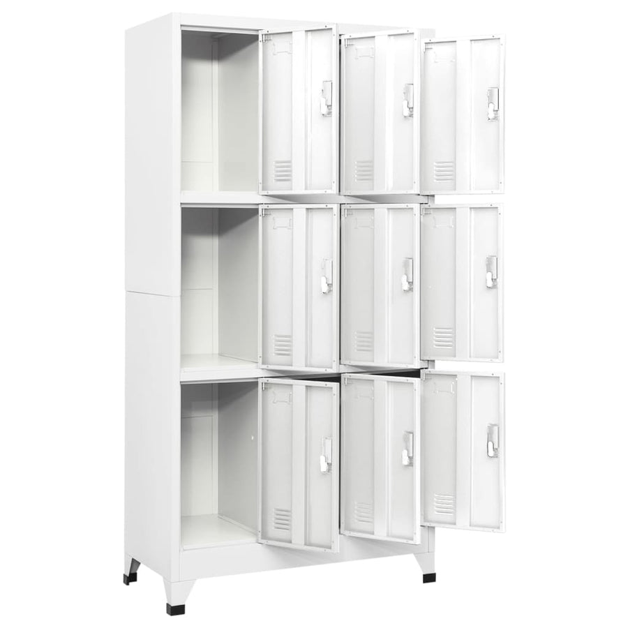Lockerkast met 9 vakken 90x45x180 cm staal grijs Grijs Met 9 lockers