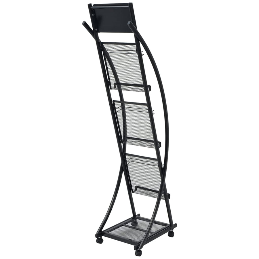Tijdschriftenrek Zwart 40X32X131 Cm A4