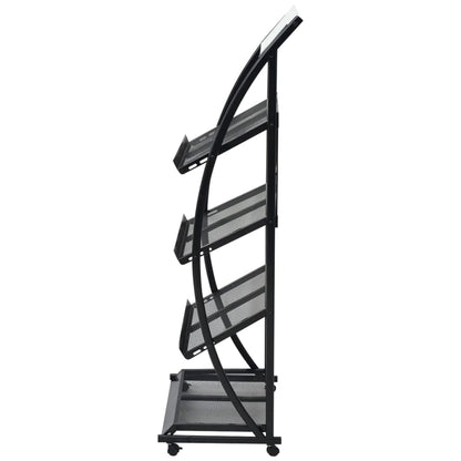 Tijdschriftenrek Zwart En Wit 47X40X134 Cm A4