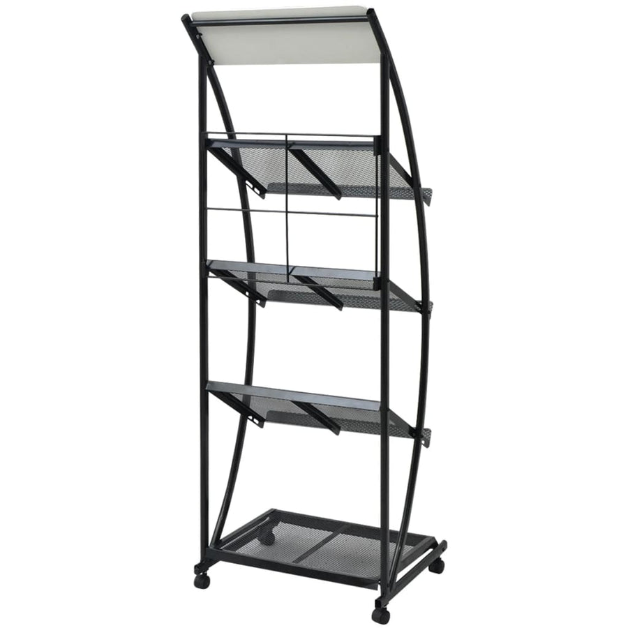Tijdschriftenrek Zwart En Wit 47X40X134 Cm A4