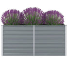 Raised planter 160x80x77 cm galvanized steel grey