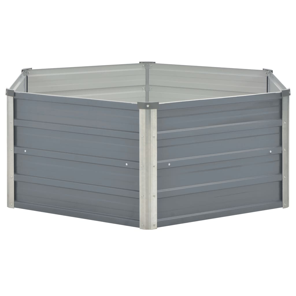 Plantenbak Verhoogd 29X29X46 Cm Gegalvaniseerd Staal Grijs