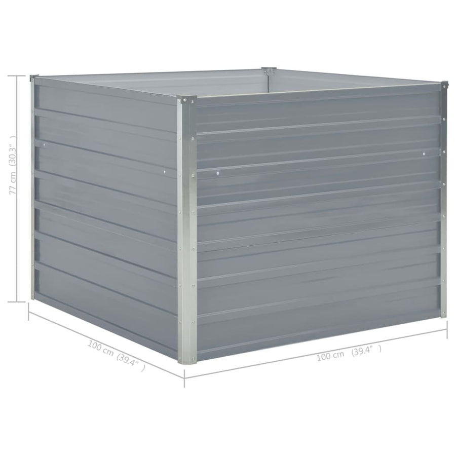 Plantenbak Verhoogd 00X00X77 Cm Gegalvaniseerd Staal Grijs