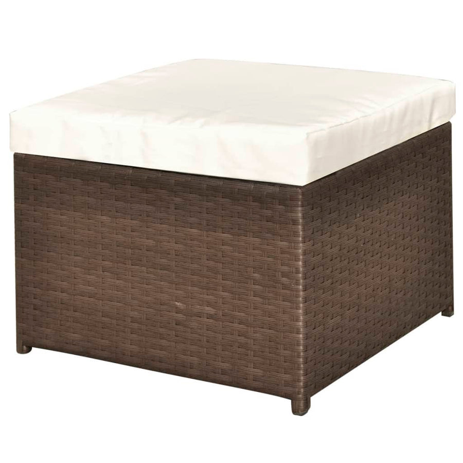 4-delige Loungeset met kussens poly rattan bruin