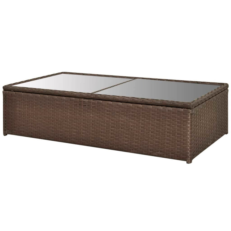 4-delige Loungeset met kussens poly rattan bruin