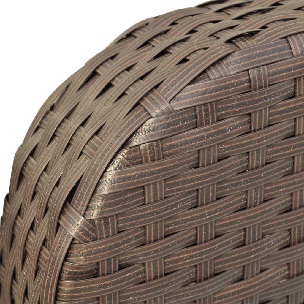 4-delige Loungeset met kussens poly rattan bruin