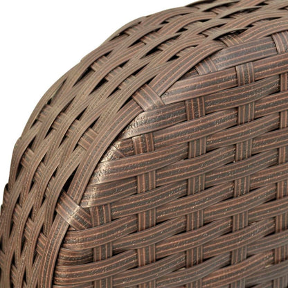 4-delige Loungeset met kussens poly rattan bruin