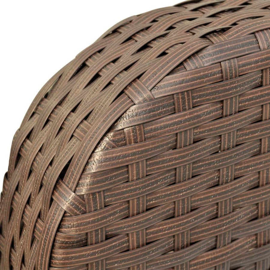 4-delige Loungeset met kussens poly rattan bruin