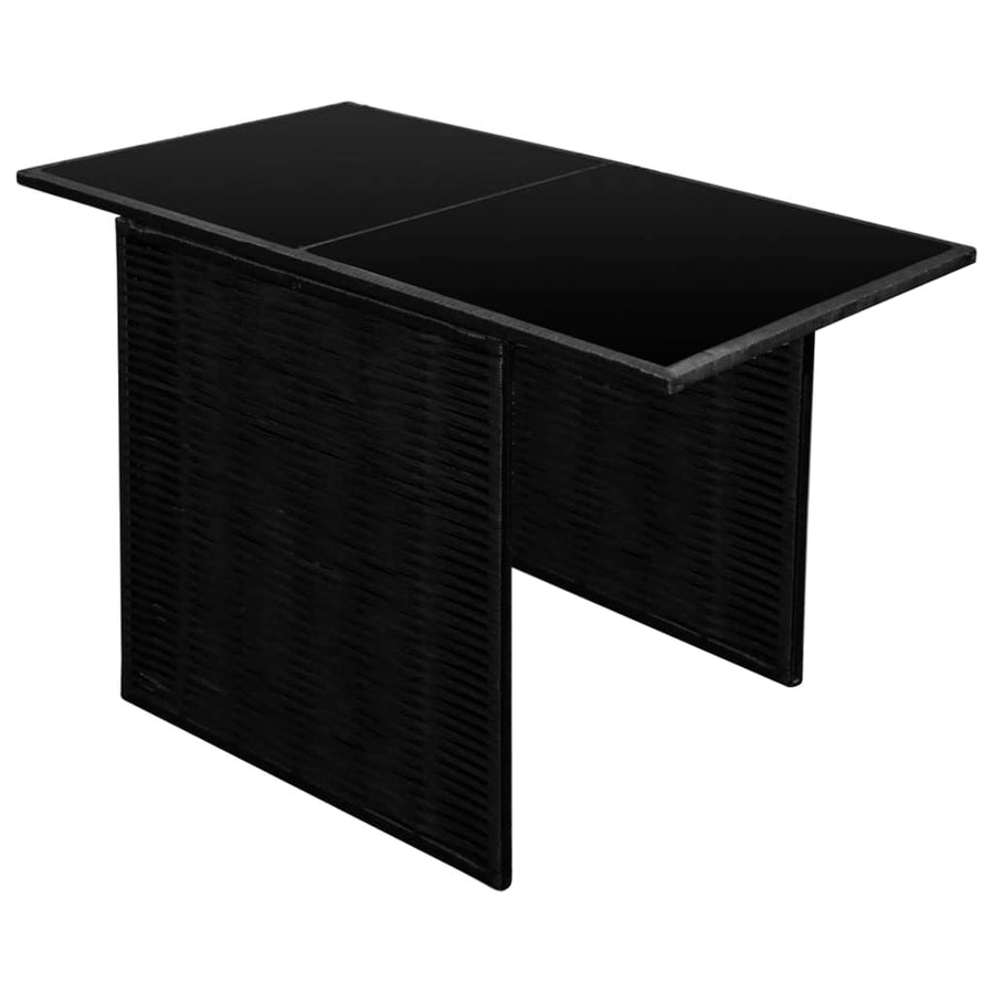 -Delige Bistroset Met Kussens Poly Rattan Zwart
