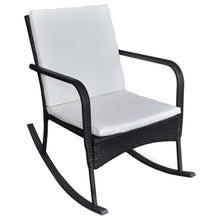 Tuinschommelstoel poly rattan zwart