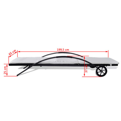 Ligbedden Met Tafel Poly Rattan Zwart